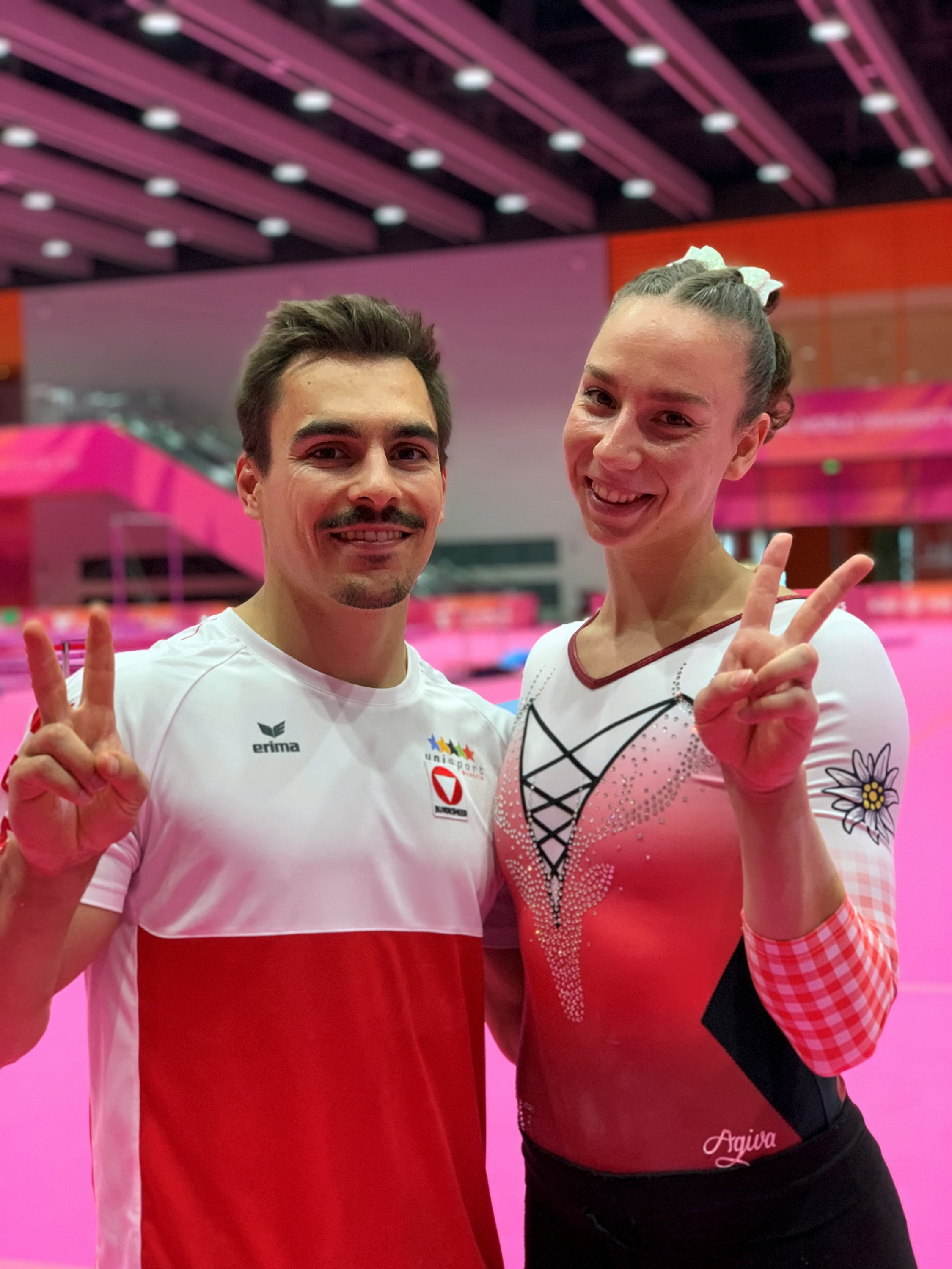 Vinzenz Höck und Bianca Frysak nach den Universiade-Finaltag in Chengdu
